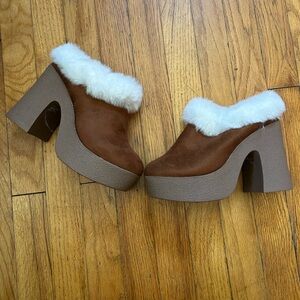 Cute chunky fur boots